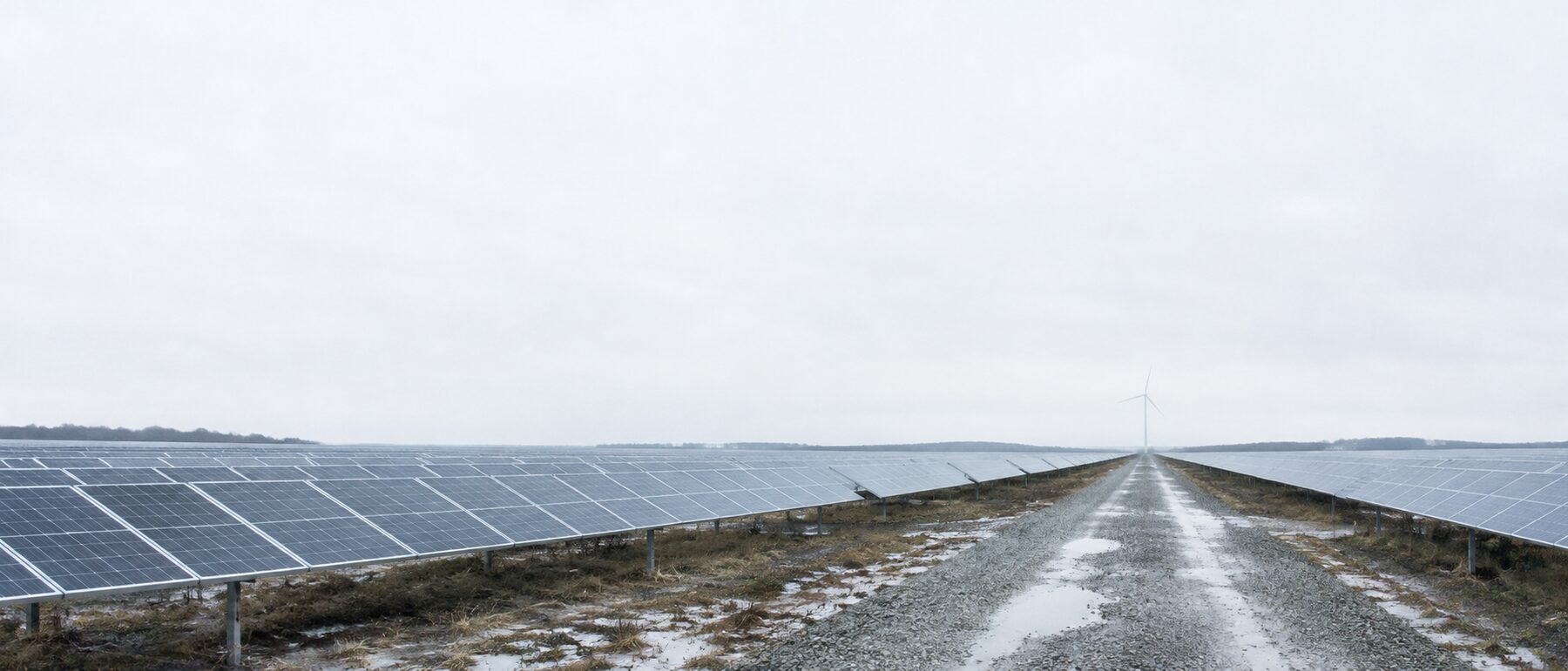 Solarfeld, Modulreihen bis zum Horizont