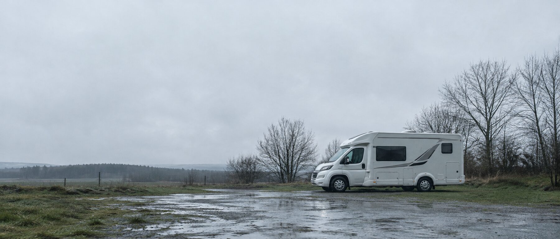 Wohnmobil auf abgelegenem Stellplatz — typische Einsatzumgebung